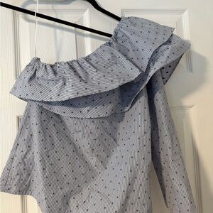 Maje Striped Off-Shoulder Top